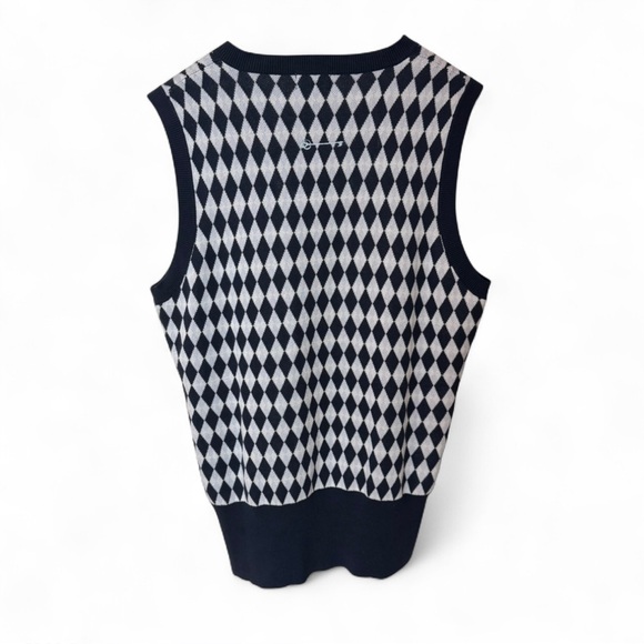 Lyle & Scott Navy and White Knit Sweater Vest - Picture 4 of 5
